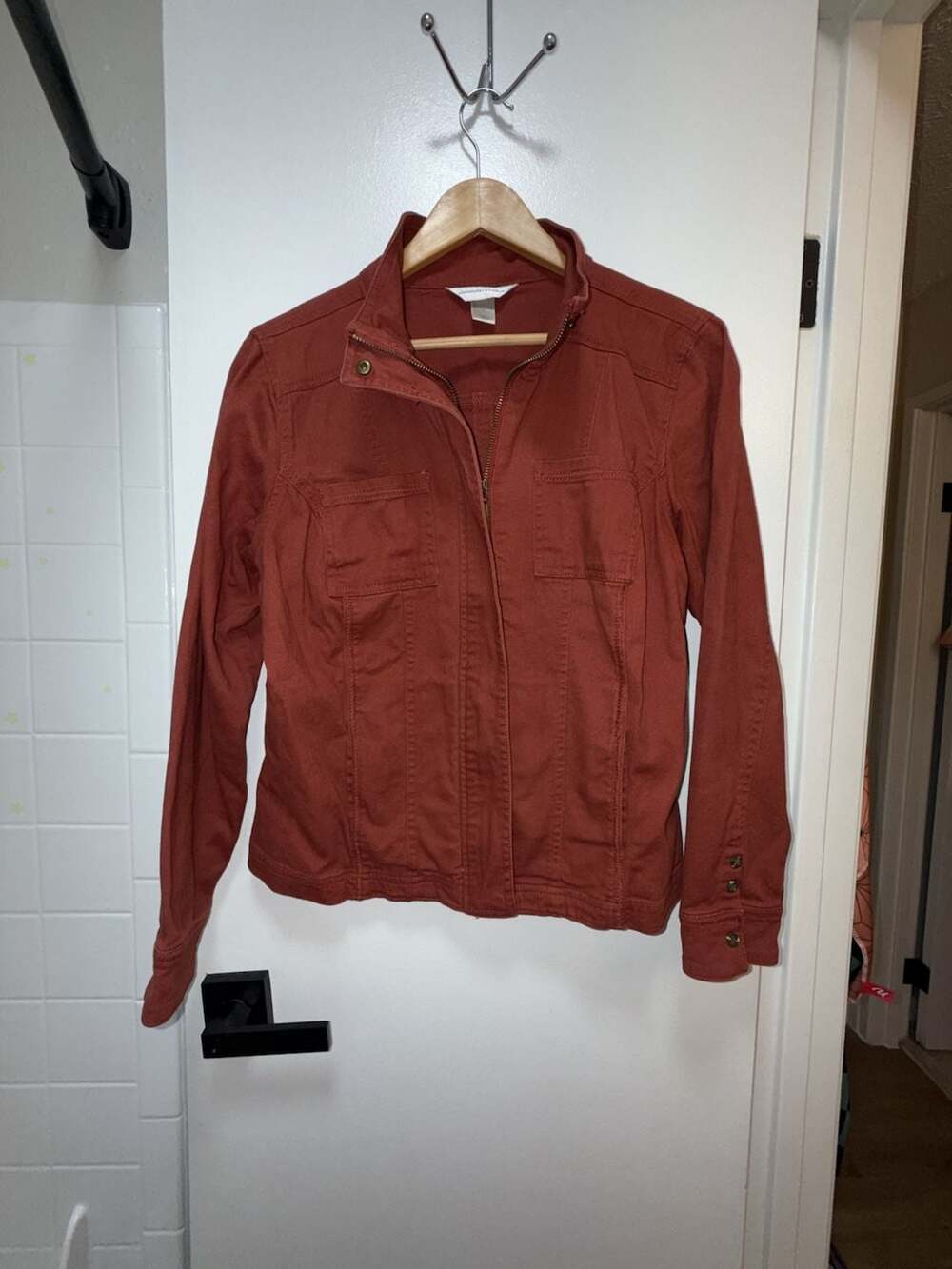Christopher & Banks Women's Size S Rust Red Utility Jacket